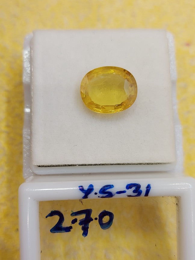 2.70 Y.S-31 Carat Natural Yellow Sapphire Stone