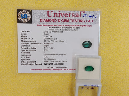 2.77 Carat Natural Emerald Stone