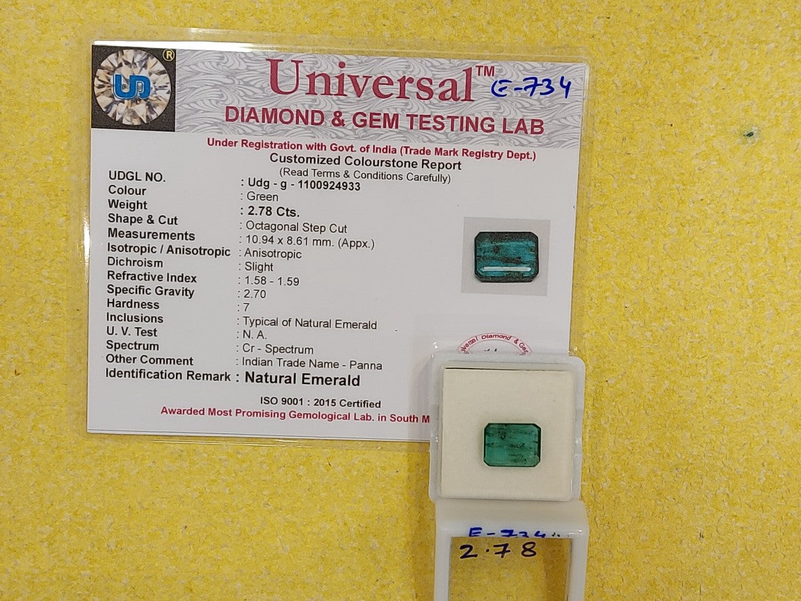 2.78 Carat Natural Emerald Stone