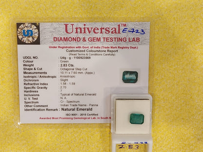2.83 Carat Natural Emerald Stone