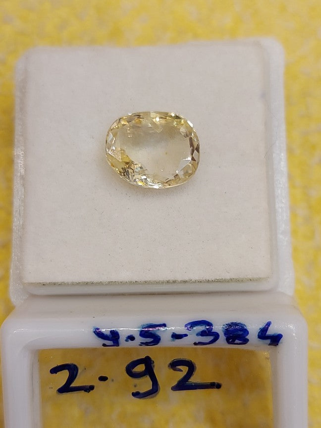 2.92 Carat Natural Yellow Sapphire Stone