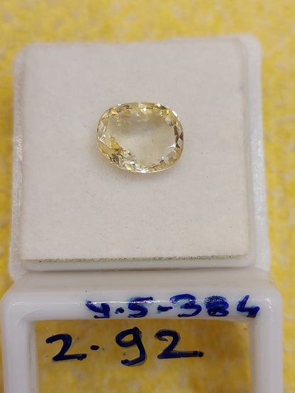 2.92 Carat Natural Yellow Sapphire Stone