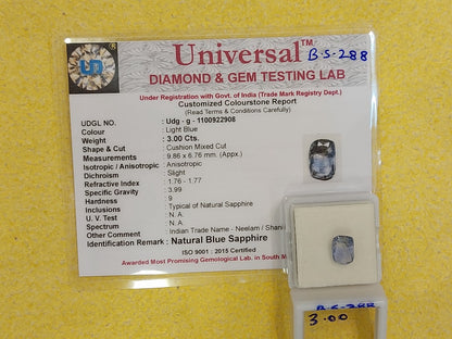 3.00 Carat Natural blue Sapphire Stone