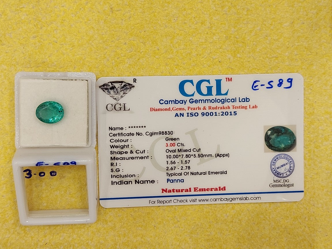 3.00 Carat Natural Emerald Stone