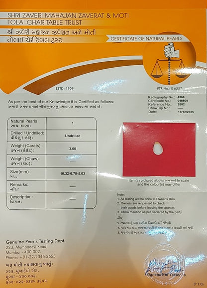 3.00 Carat Natural Basra Pearl