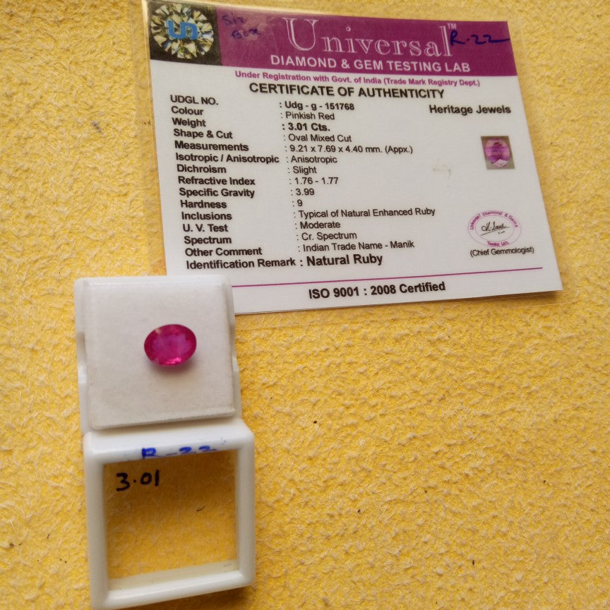 3.01 Carat Natural Old Ruby