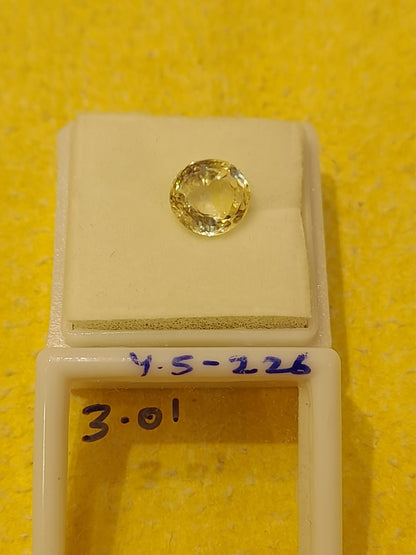 3.01 Y.S-226 Carat Natural Yellow Sapphire Stone