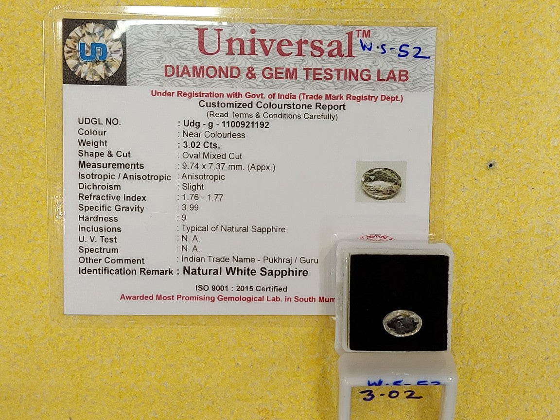 3.02 Carat Natural Blue Sapphire Stone