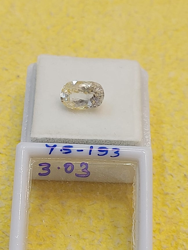 3.03 Y.S-193 Carat Natural Yellow Sapphire Stone