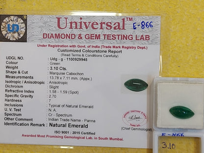 3.10 Carat Natural Zambian Emerald Stone