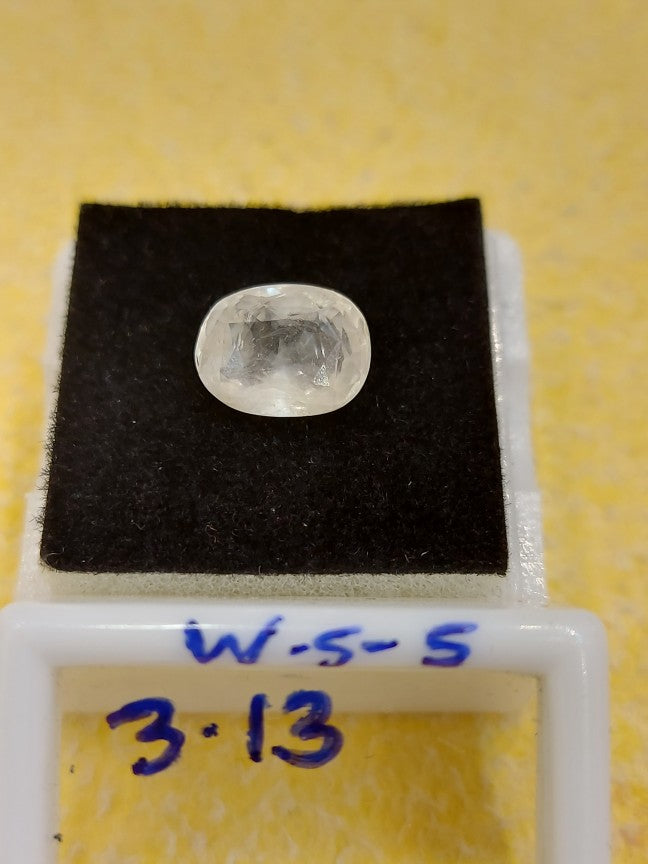 3.13 Carat Natural White Sapphire Stone