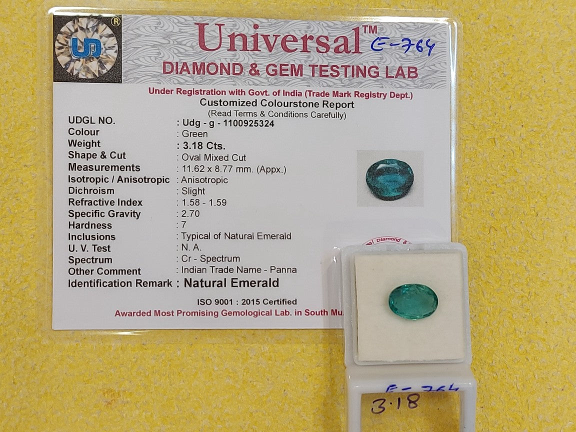 3.18 Carat Natural Emerald Stone