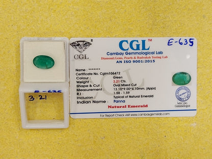 3.21 Carat Natural Emerald Stone