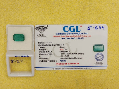 3.22 Carat Natural Emerald Stone