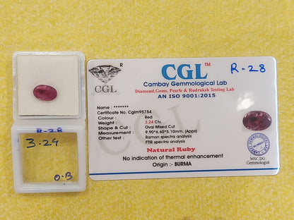3.24 Carat Natural Old Ruby