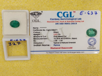 3.27 Carat Natural Emerald Stone
