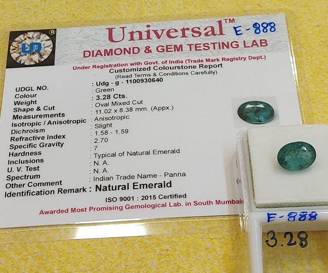 3.28 Carat Natural Zambian Emerald Gemstone