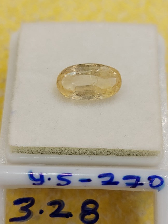 3.28 Carat Natural Yellow Sapphire Stone
