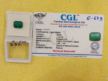 3.32 Carat Natural Emerald Stone