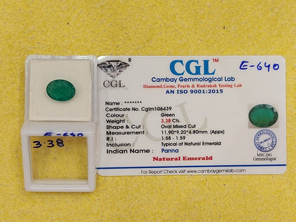 3.38 Carat Natural Emerald Stone