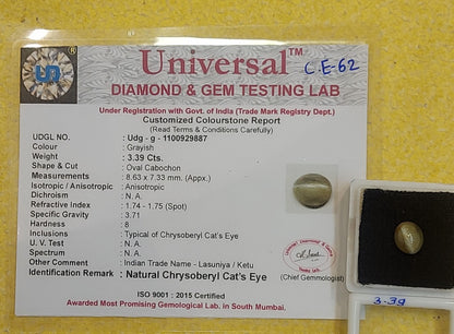 3.39 Carat Natural Cat's Eye Stone