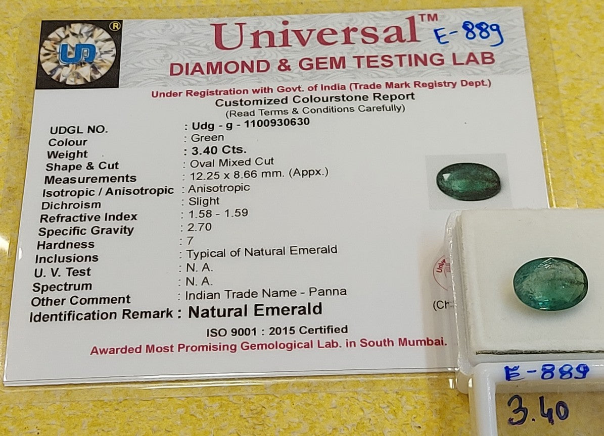 3.40 Carat Natural Zambian Emerald Gemstone