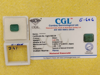 3.41 Carat Natural Emerald Stone