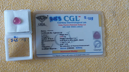 3.45 Carat Natural Old Ruby