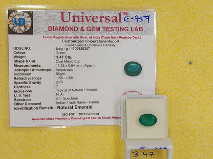 3.47 Carat Natural Emerald Stone