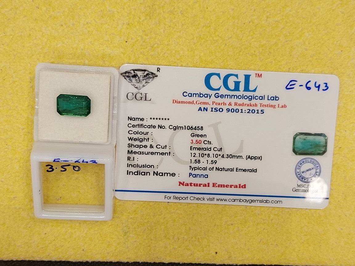 3.50 Carat Natural Emerald Stone