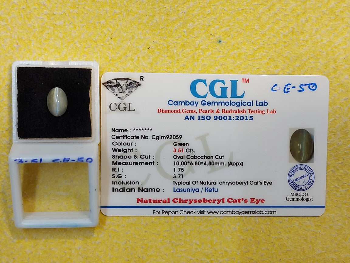3.51 Carat Natural Cats Eye Stone