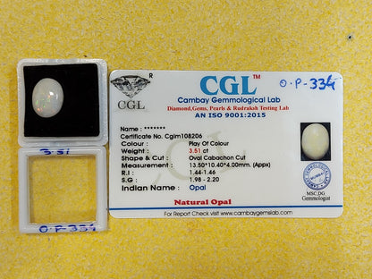 3.51 Carat Natural Opal Stone