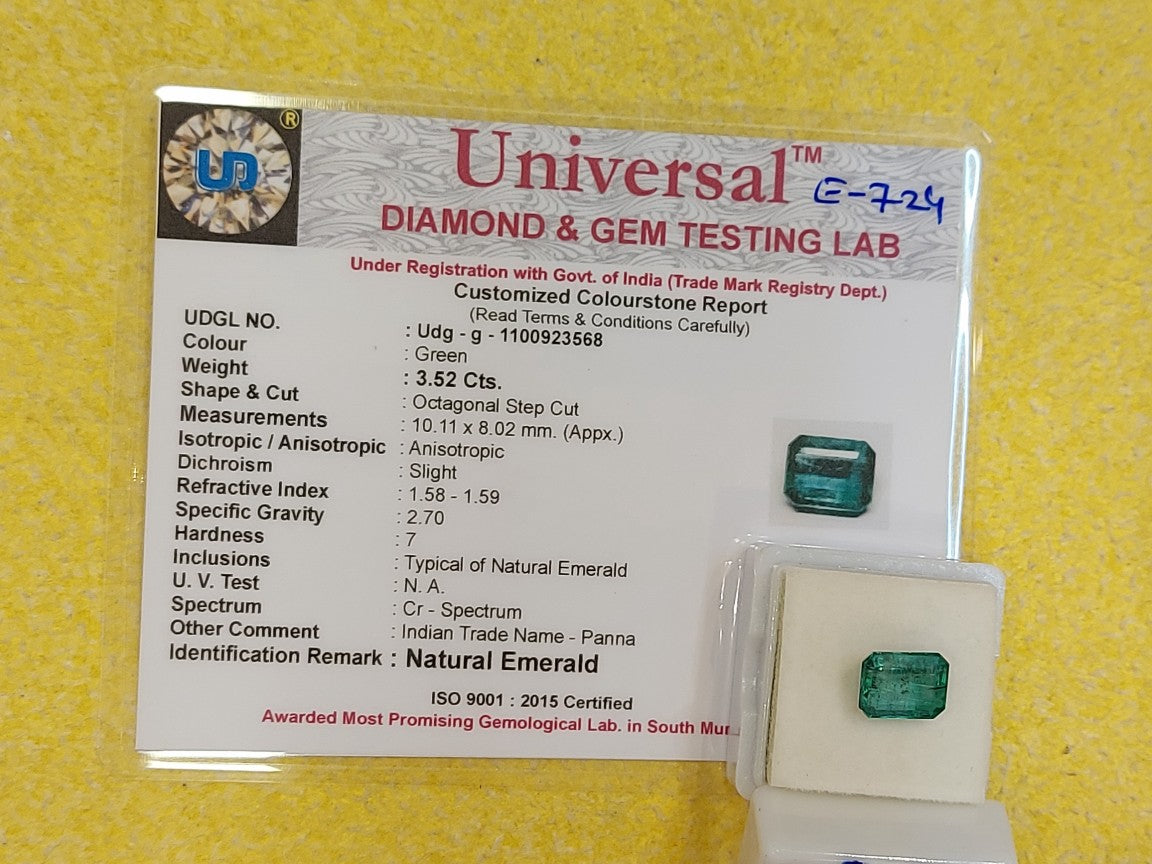 3.52 Carat Natural Emerald Stone
