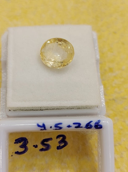 3.53 Carat Natural Yellow Sapphire Stone