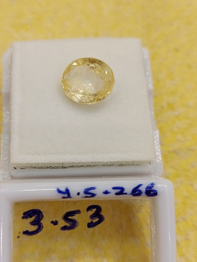 3.53 Carat Natural Yellow Sapphire Stone