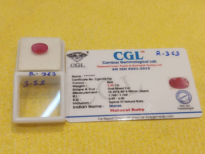 3.55 Carat Natural Ruby