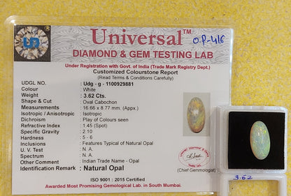 3.62 Carat Natural Opal Stone