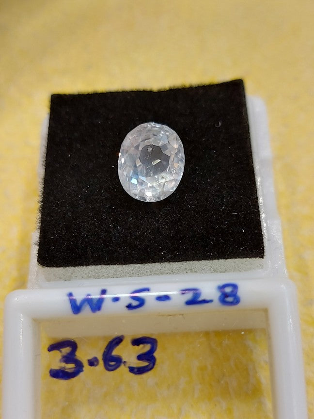 3.63 Carat Natural White Sapphire Stone