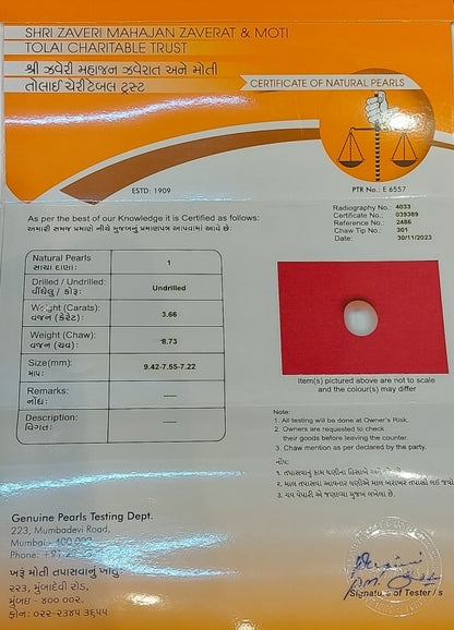 3.66 Carat Natural Basra Pearl