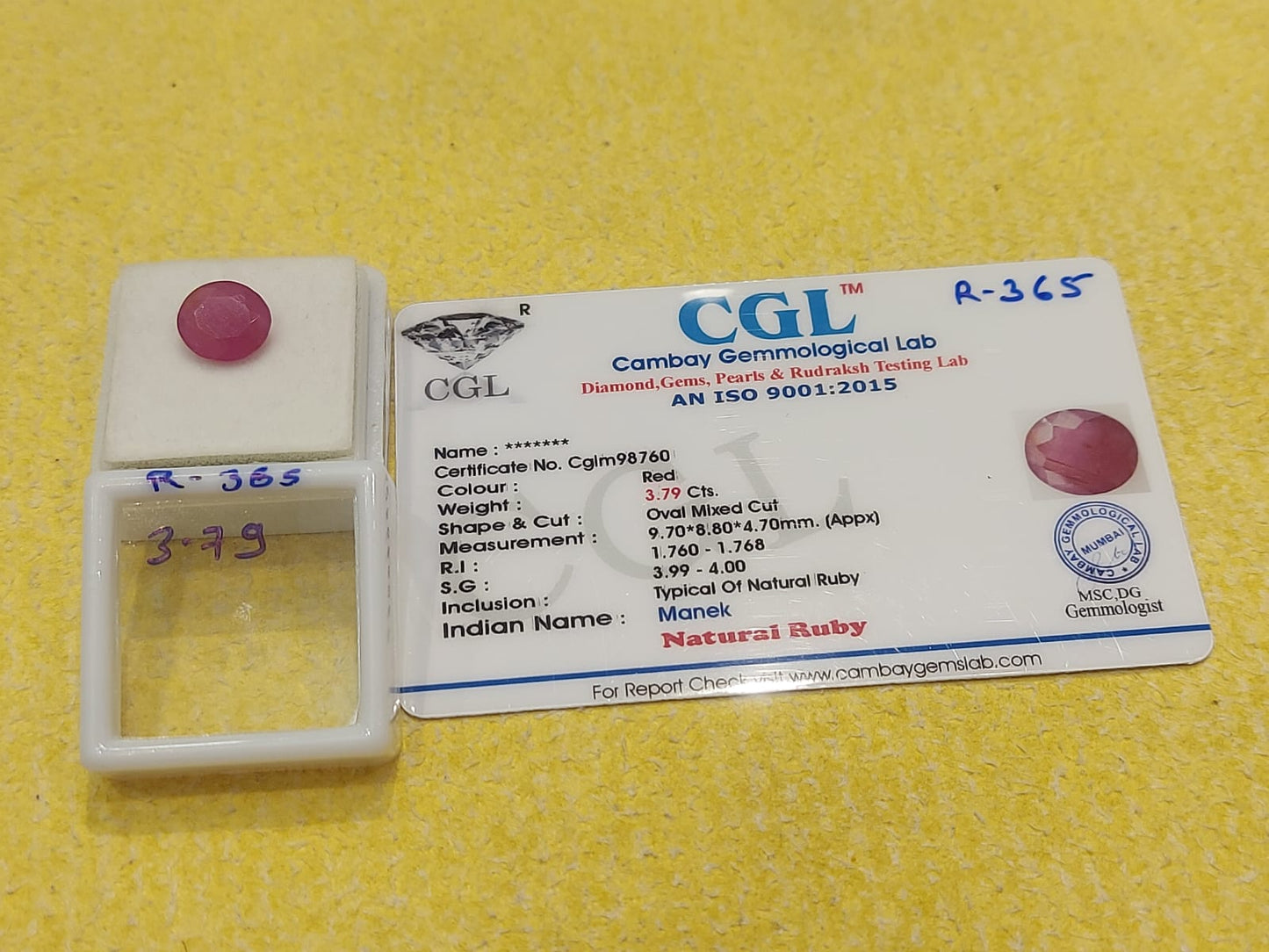 3.79 Carat Natural Ruby