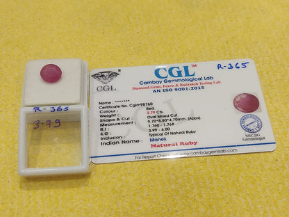 3.79 Carat Natural Ruby
