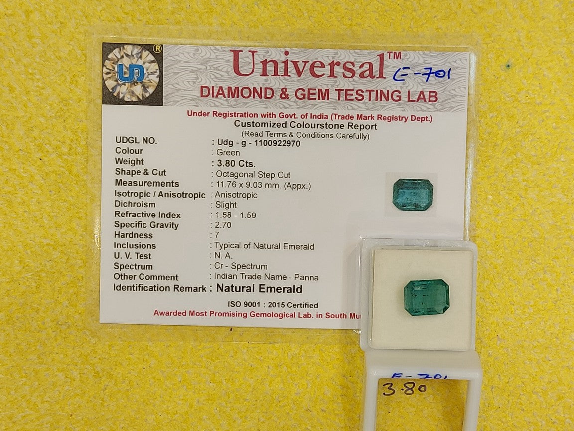 3.80 Carat Natural Emerald Stone
