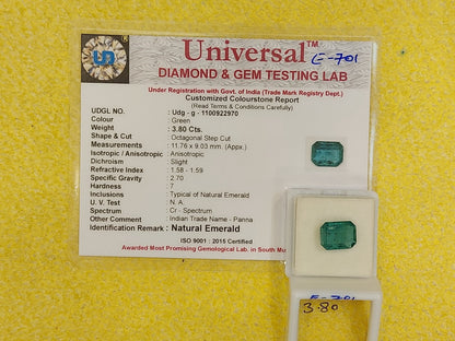 3.80 Carat Natural Emerald Stone