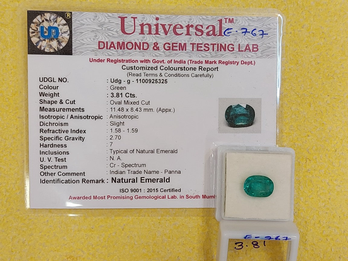 3.81 Carat Natural Emerald Stone