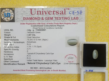 3.87 Carat Natural Cat's Eye Stone