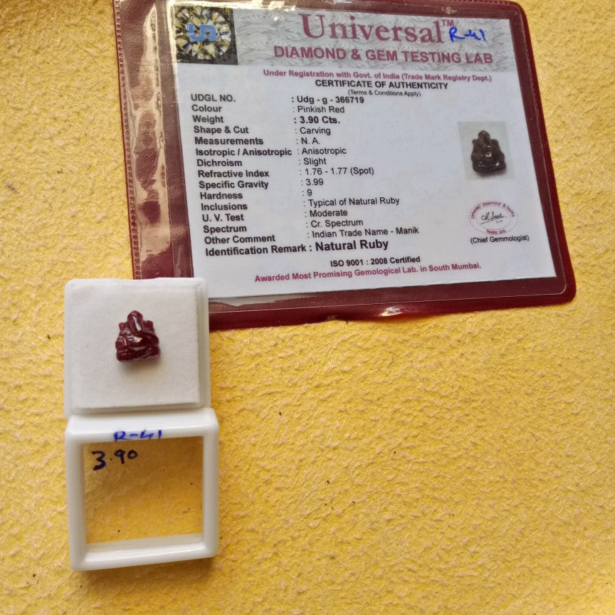 3.90 Carat Natural Old Ruby