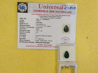 3.94 Carat Natural Emerald Stone