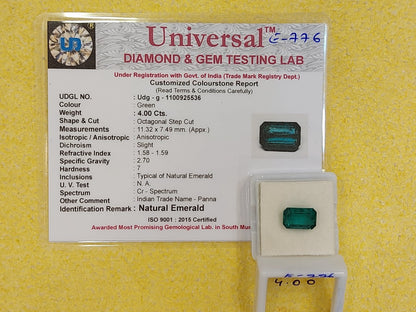 4.00 Carat Natural Emerald Stone