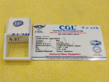 4.01 Carat Natural Blue Sapphire Stone