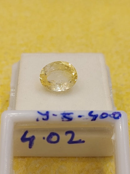 4.02 YS-400 Carat Natural Yellow Sapphire Stone